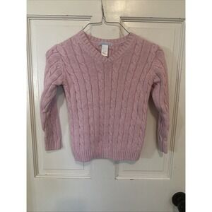 Janie and Jack Girl's Pink Cable Knit V-Neck Sweater Size‎ 5